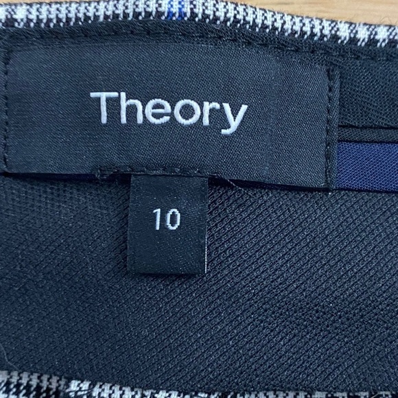 Theory Cardinal Portland Windowpane Plaid Straight Leg Trousers Pants, Size 10 - Picture 6 of 6
